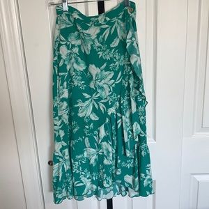 Zara floral midi wrap skirt